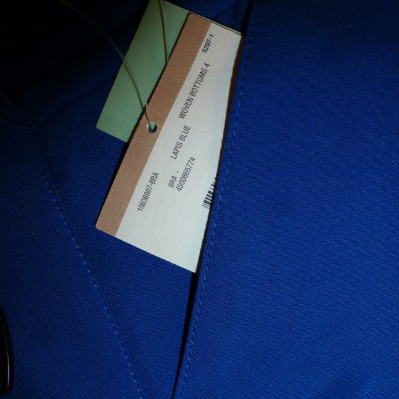 Anne Klein Slim Crop Petite Blue Woven pants ( waist is17.5") - Picture 7 of 16